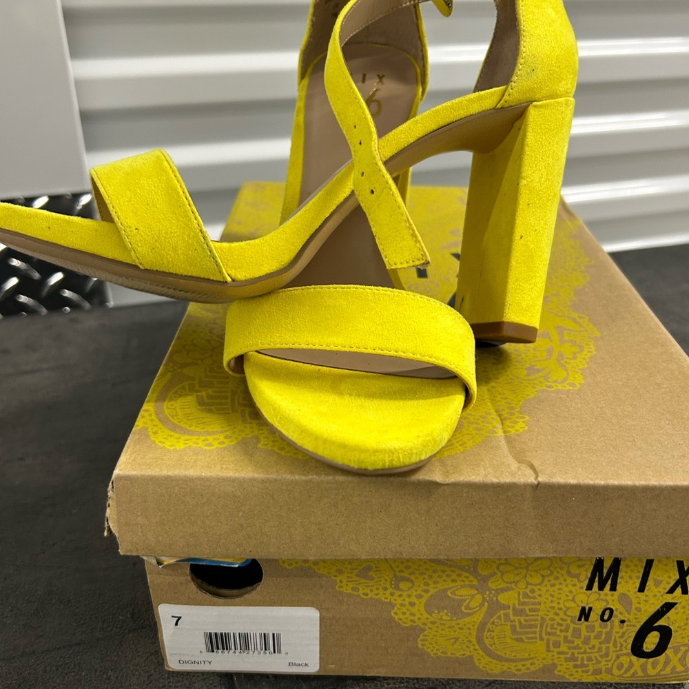Mix No. 6 Yellow Block Heel Sandals